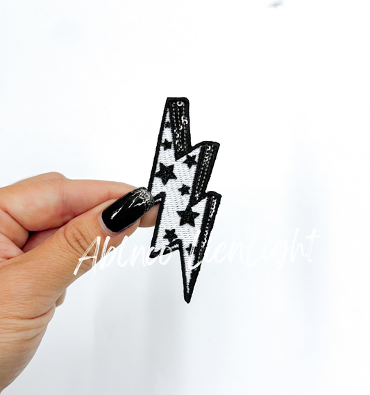 Black Lightning Bolt Patch