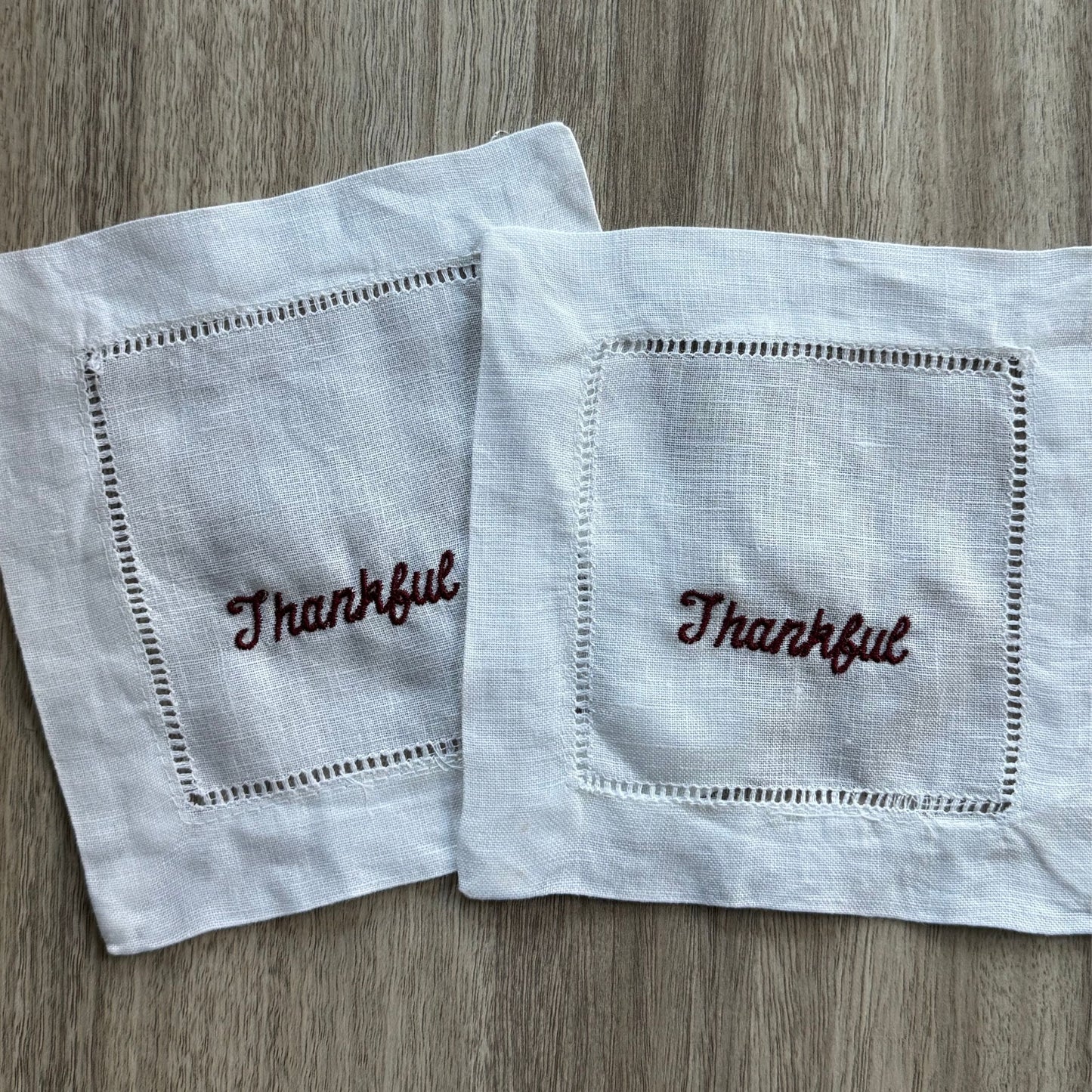 Thankful Linen Cocktail Napkins